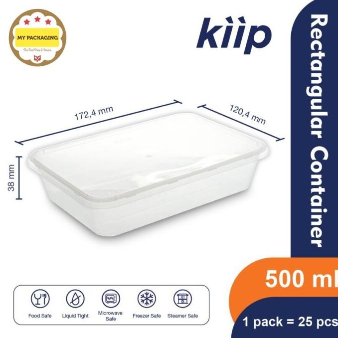 

~@~@~@~@] Thinwall BENING 500 ml Rectangle Container Microwaveable 25pcs