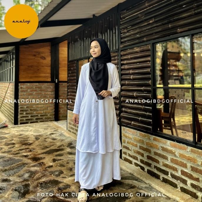 ANALOGI - ONE SET ROK CRINKLE AIRFLOW MUSLIMAH ATASAN DAN ROK PREMIUM