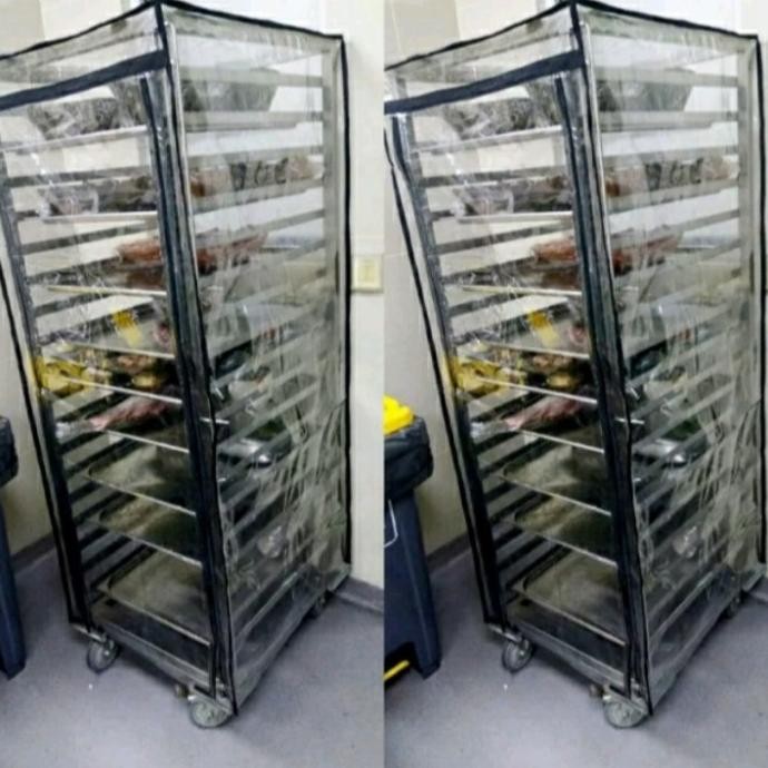 Cover plastik penutup rak loyang roti untuk rak 10-15 susun '