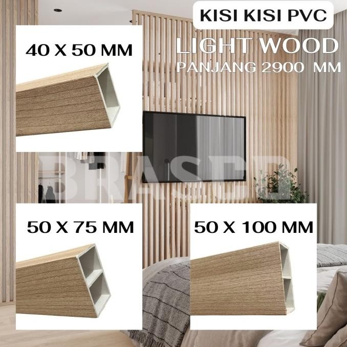 Wpc Grade A+ Kisi Kisi Pembatas 2.9 M Tiang Sekat Ruangan Hollow Pvc Wall Panel 2.9 Meter Motif Kayu
