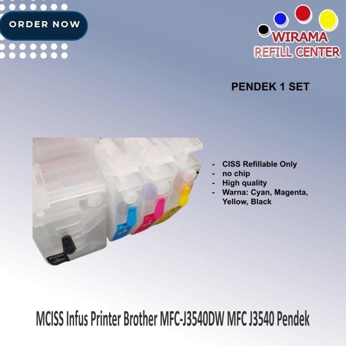 Original Mciss Infus Printer Brother Mfc-J3540Dw Mfc J3540 Pendek