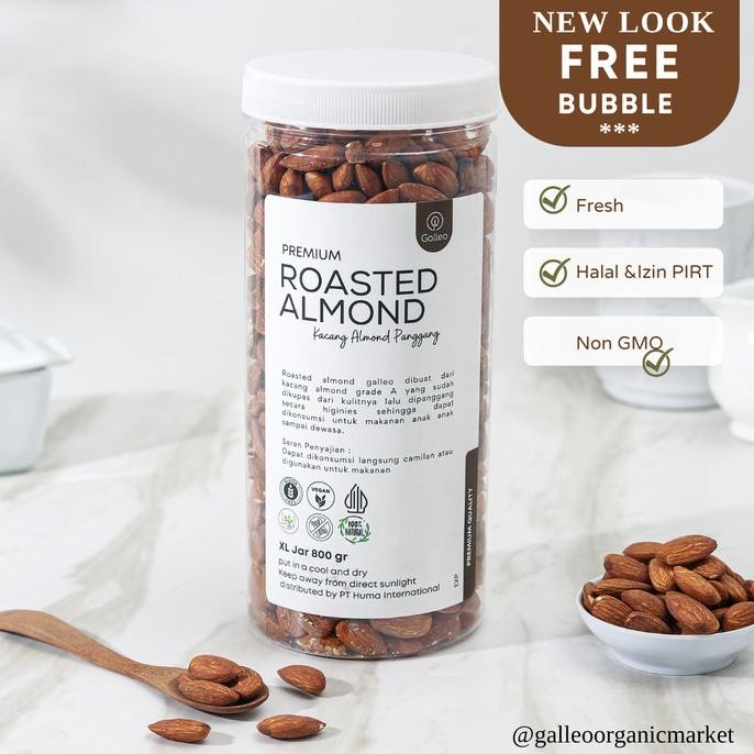 

kacang almond panggang kupas 1 kg / roasted almond galleo 1 kg termurah