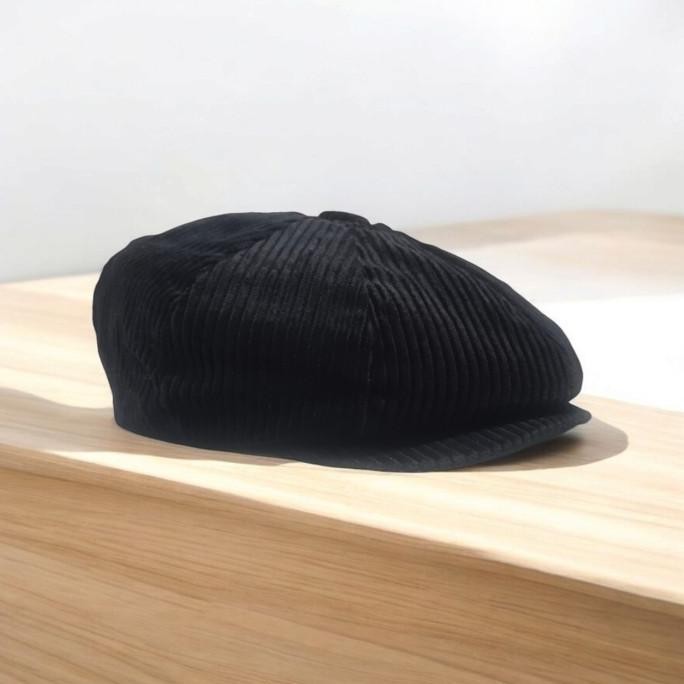 NEWSBOY CAP CORDUROY BLACK THE ORIGINAL Thejam.#localpride