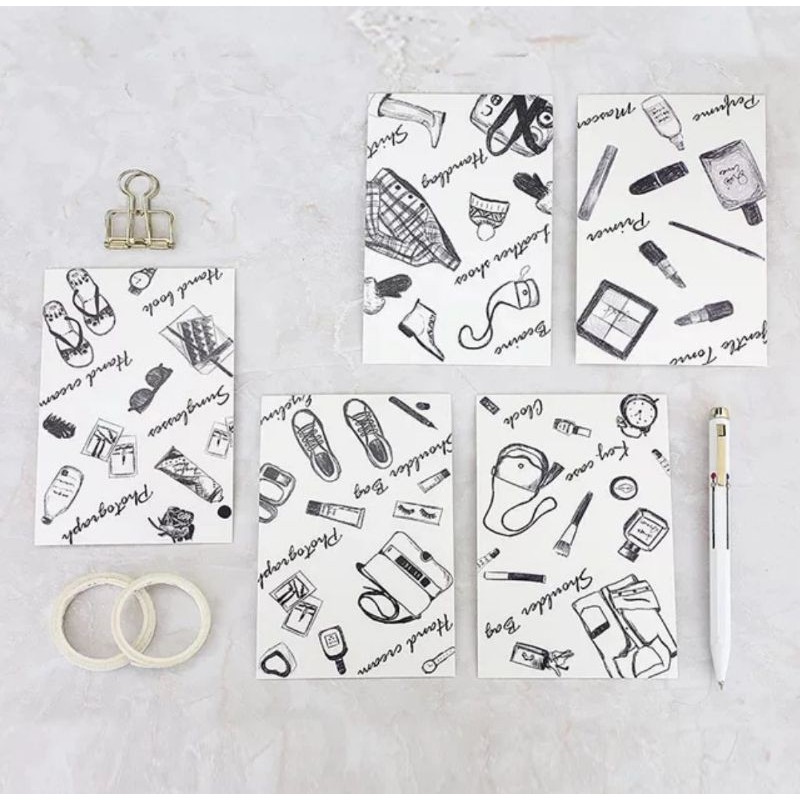 

Black and white accesories postcard