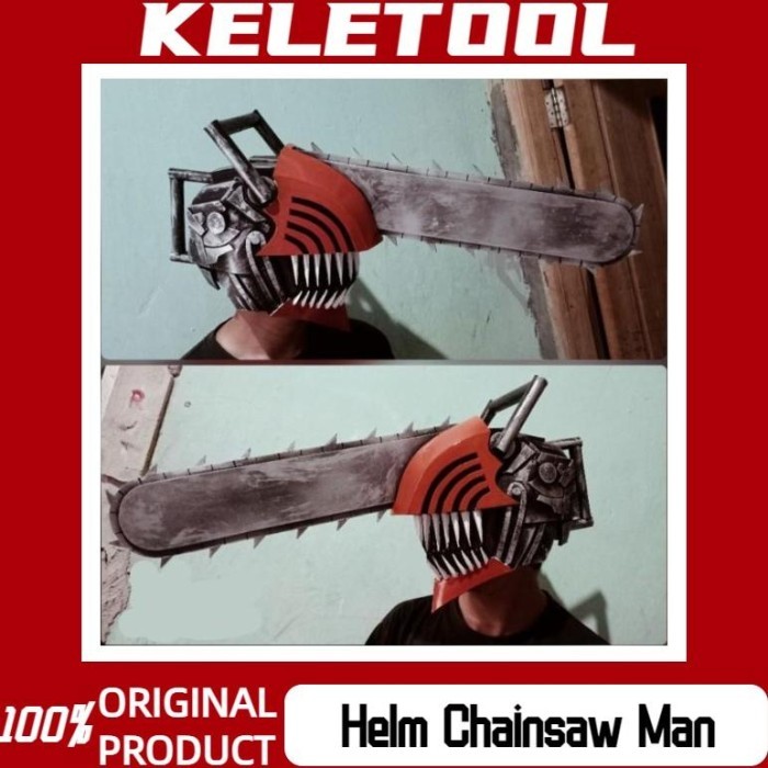 ] Keletool Helm Chainsaw Man Chainsaw Man Denji Mask Cosplay Latex Masker Topeng Manusia