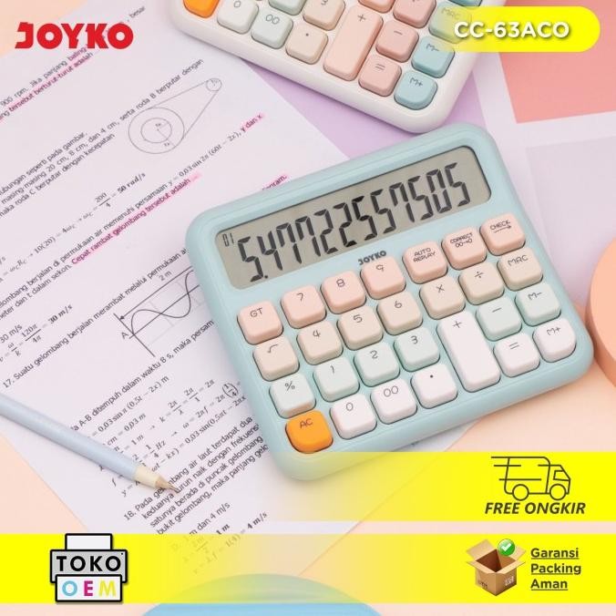 

fs-6 JOYKO KALKULATOR WARNA PASTEL CC-63ACO CC-63BCO KALKULATOR LUCU 12 DIGITS MECHANICAL BUTTON Viral