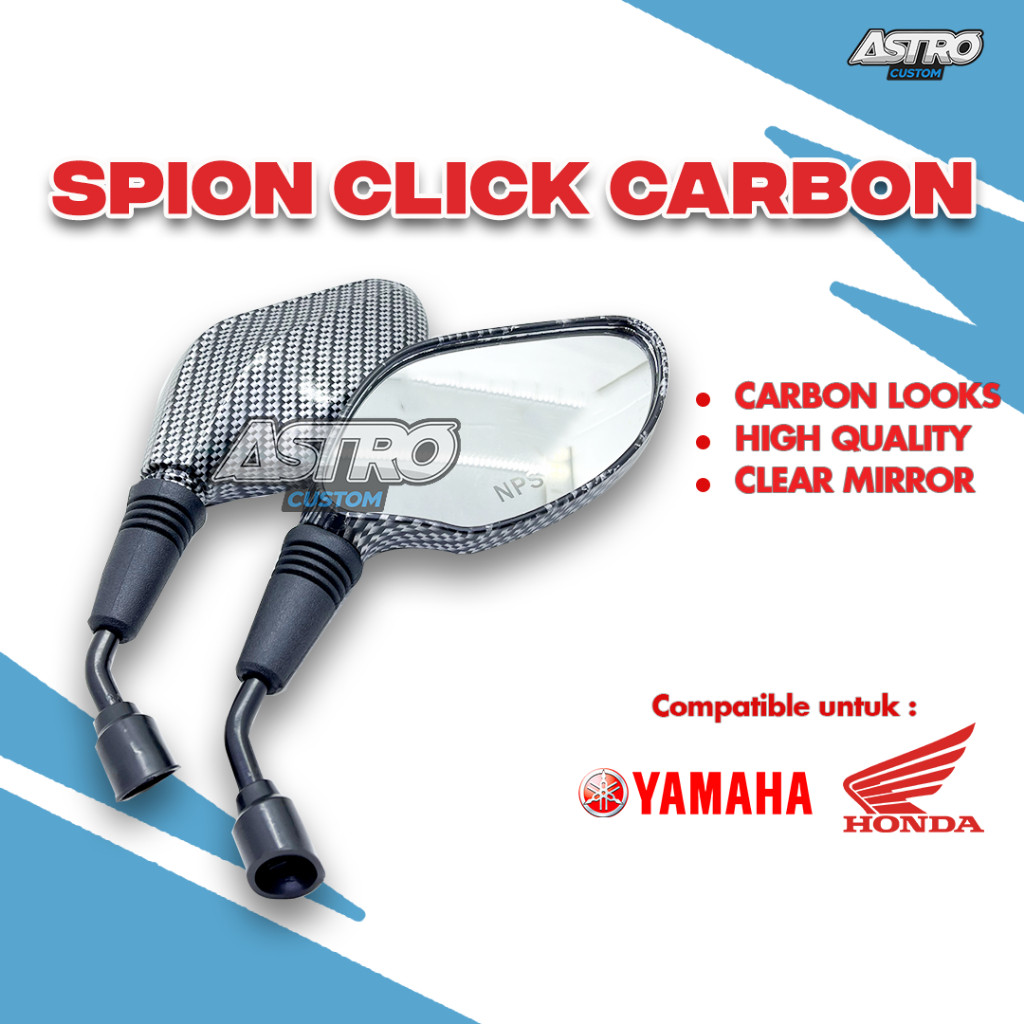 Spion Click Carbon Thailand Vario 125 150 PCX ADV Beat Scoopy Nmax Aerox Lexi Nouvo Mio NPS Sepion