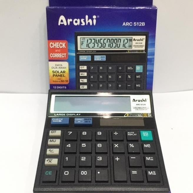 

gha-65 Arashi Desktop Calculator ARC 512B Kalkulator 12 Digit Soalar Panel Murah