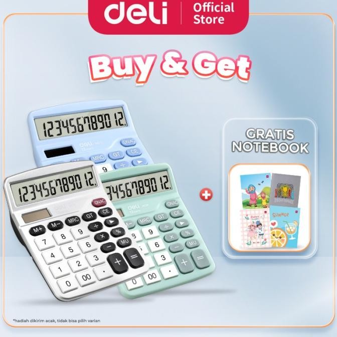 

fx-76 Deli Kalkulator Meja Desktop Calculator Layar 12Digit Warna Lucu EM221 Murah