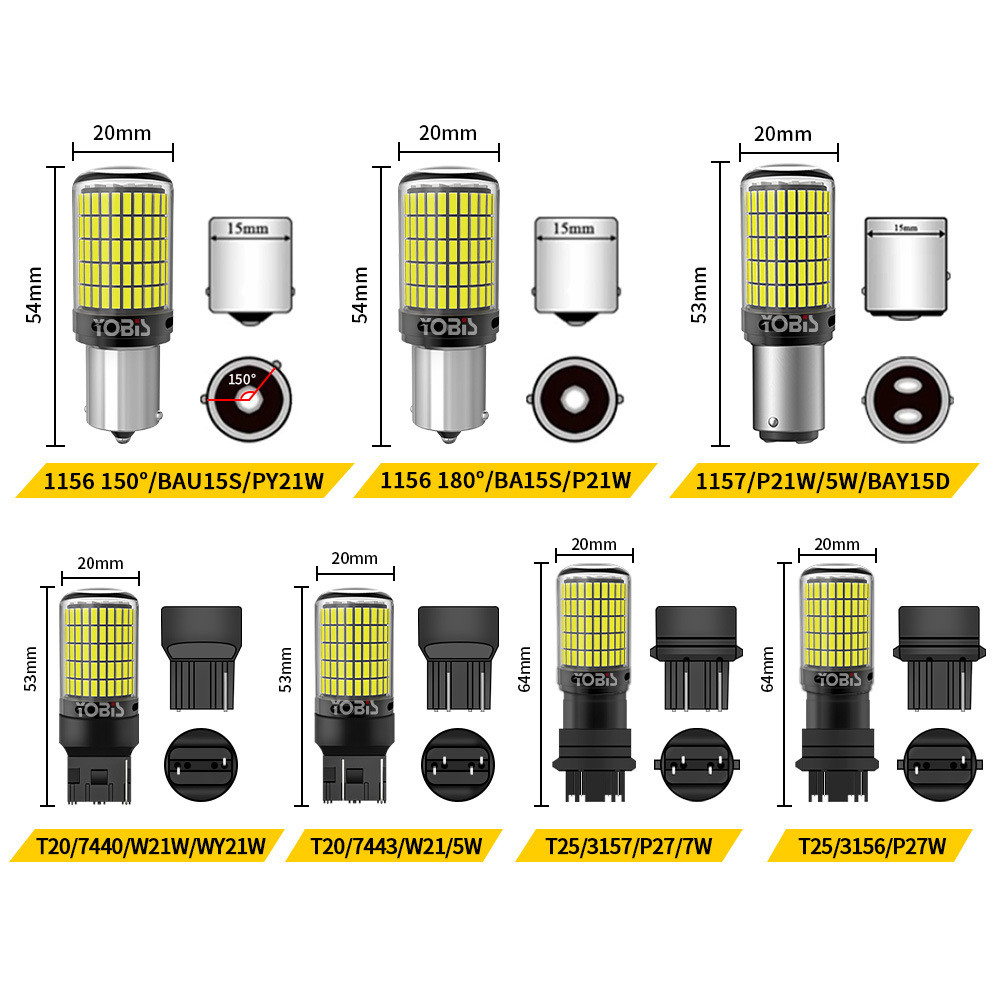 Yobis LED 1157 SMD 3014 Lampu Rem Kota 144 led