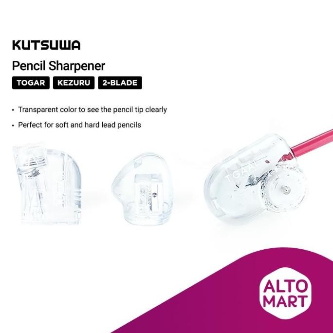 

KUTSUWA Pencil Sharpener rautan Pensil Transparent TOGAR KEZURU 2BLADE BS76