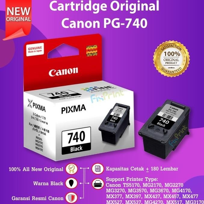 Cartridge Tinta Canon PG740 PG-740 Printer MG4170 MG4270 MX377 MX397