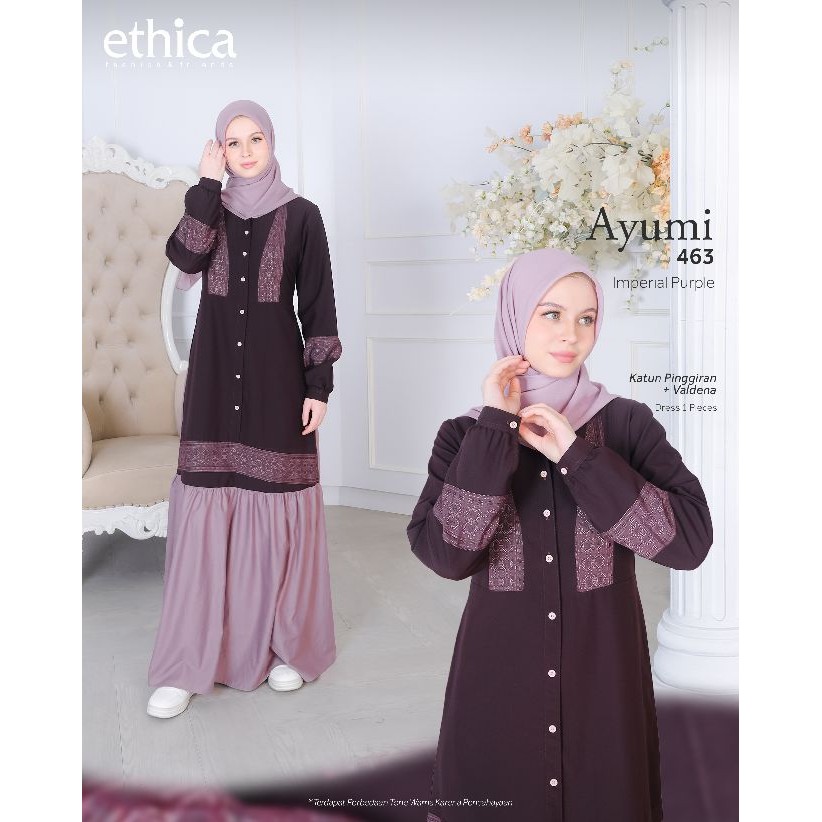 Gamis Ethica AYUMI 463 | Model Baju Gamis Terbaru Lebaran 2025 | Dress Lebaran 2025