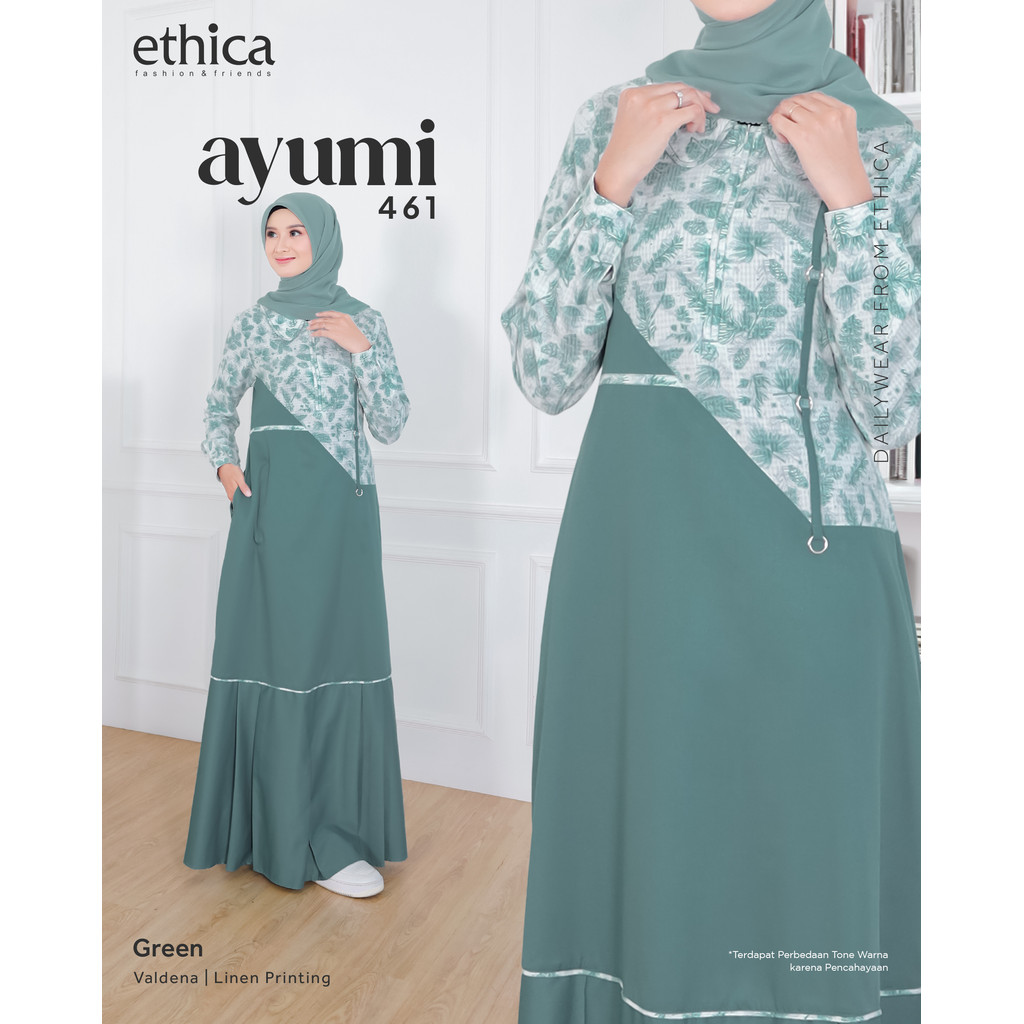 Gamis Ethica AYUMI 461 | Model Baju Gamis Terbaru Lebaran 2025 | Dress Lebaran 2025