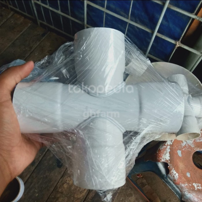 Sambungan Pipa 1,5 Dim Atau 1 1/2 Inci 4 Arah Way Elbow Fitting Pvc Harga Spesial