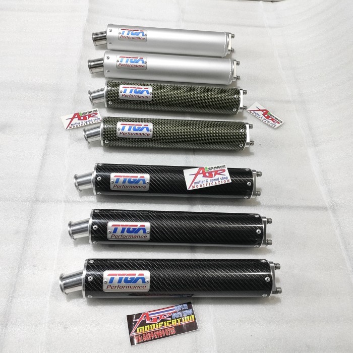 Knalpot Silincer Tyga Carbon & Silver Original 2 Tak Ninja R Rr Ss Dll Promo