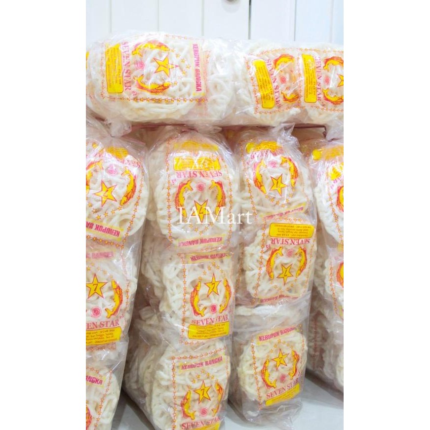 

Kerupuk Ikan Bangka Seven Star Isi 2 Keping Keriting 1 Bal Isi 20