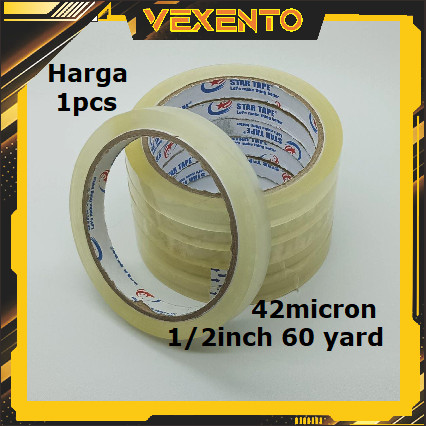 

Selotip 1/2 inch 60yard Isolasi Bening by Vexento