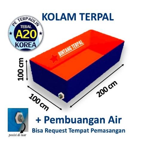 Hot Best Terpal Kolam Ikan A15 200X100X100 / 100X200X100 Cm / 2X1X1 / 1X2X1 M. Gs-56
