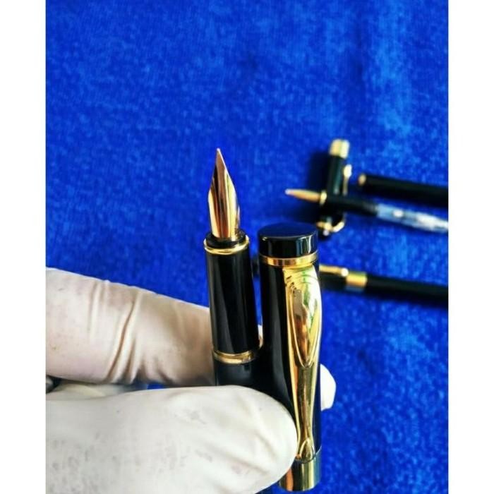 

Fountain Pen 021Black.Pena Tinta Isi Nib M.Gold Eksklusif Murah Mewah Original