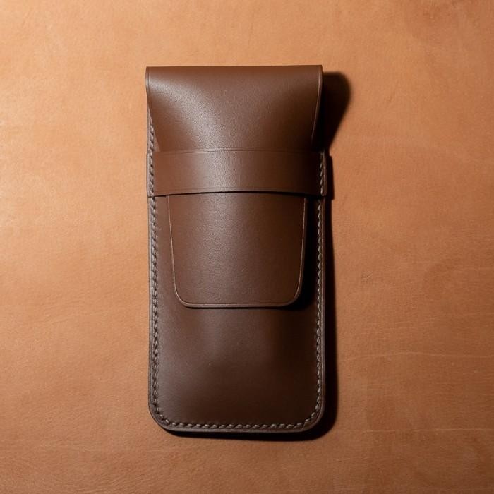 

Terlaris Brown Leather Fountain Pen Case, Double Pen Case, Ballpoint Case Braow Original