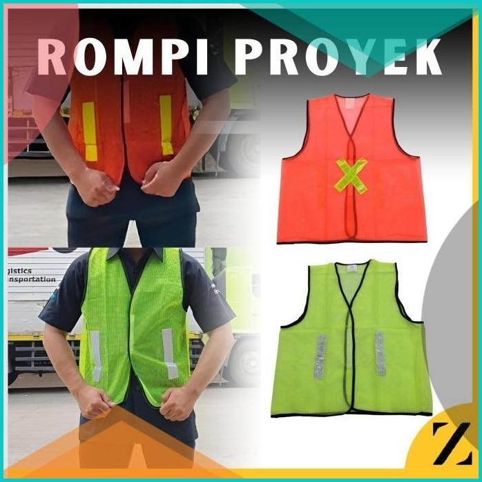 Rompi Proyek Safety Reflector Pantul Cahaya Jala Vest Scoth Baju Kese