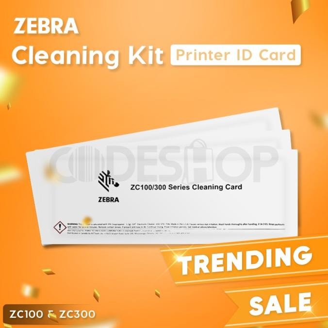 

TERMURAH - CLEANING KIT ID CARD PRINTER ZEBRA ZC100 / ZC 300 PEMBERSIH ID CARD