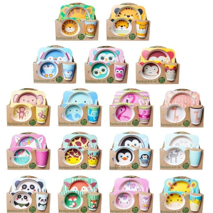 Set Alat Makan 5 in 1 / Piring Makan Anak Balita Peralatan Makan - 005 h56j