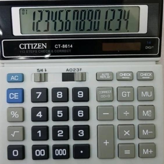 

Citizen Ct 8614 Che Correct Kalkulator Cek Ulang 14 Digit Lcd Besar