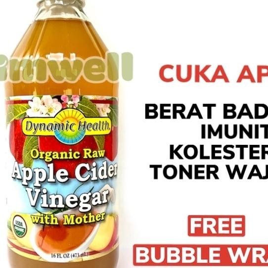 

Dynac Health Cider Vinegar Cuka Apel 473Ml 16Oz Imunitas Toner