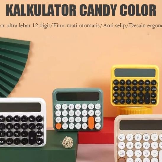 

Kalkulator Warna Permen 12 Digits Layar Led Besar Junno Candy Color