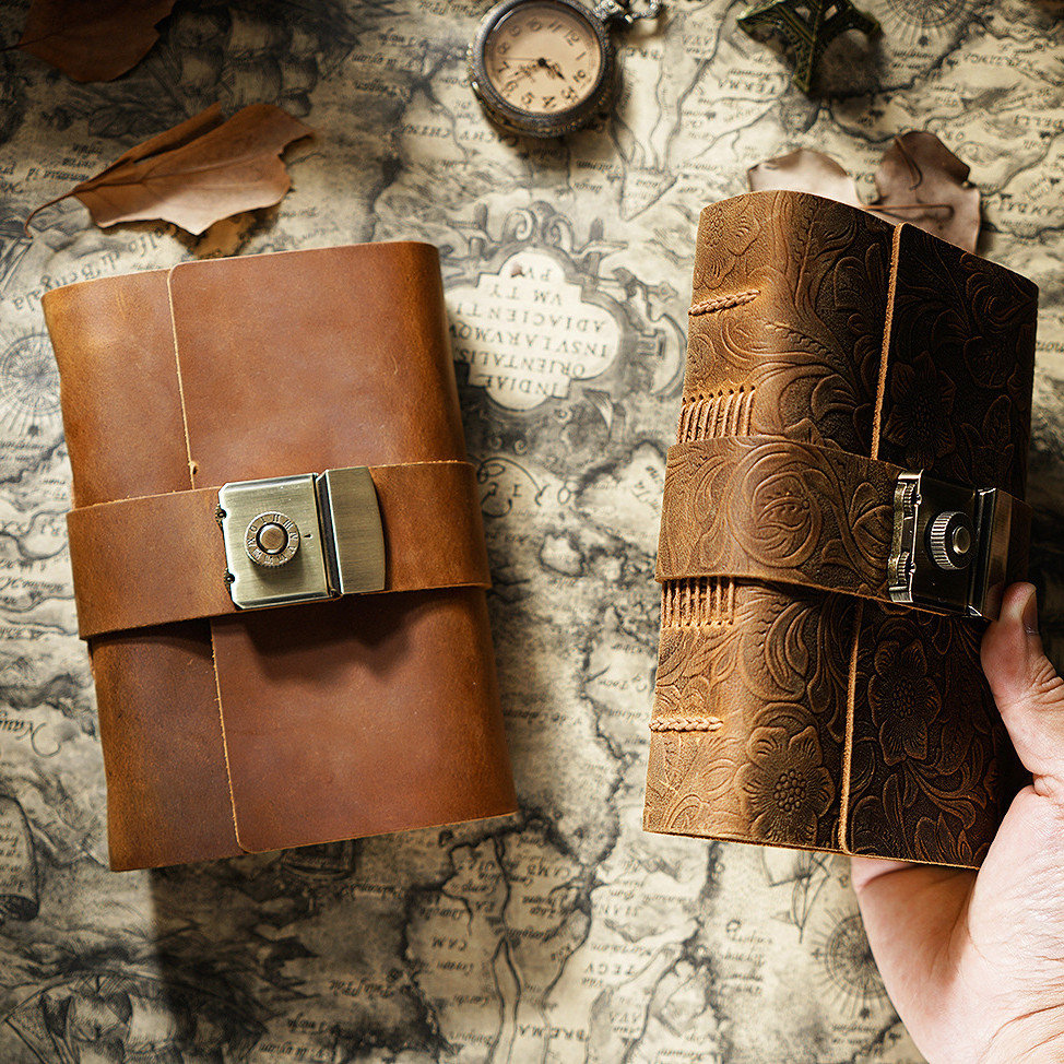 

Kulit Asli Notebook Kunci Kombinasi Buku Sketsa Hadiah Pria Wanita Vintage Kulit Sapi Buatan Tangan |47E03F38|