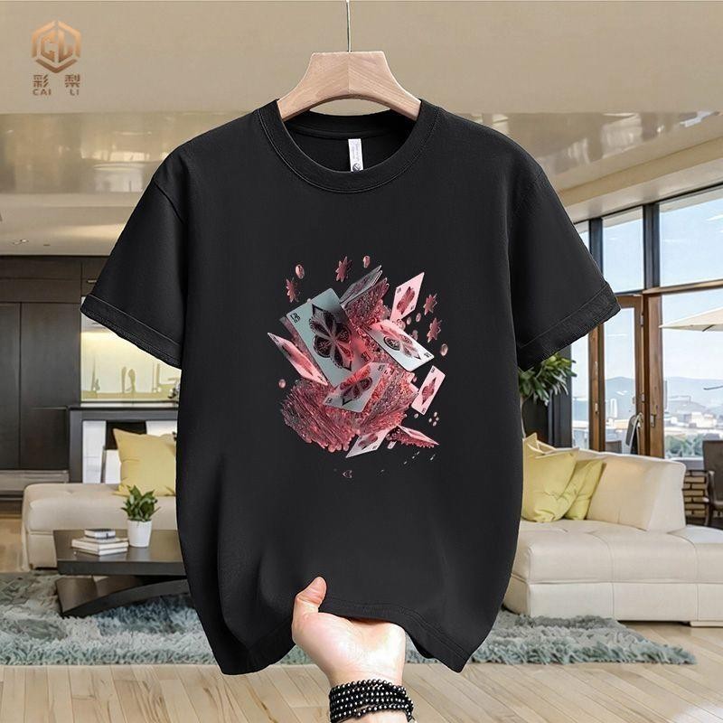 Poker high-end Dicetak Leher Bulat Gaya Barat All-Match Fashion Blus Kasual Gaya Panas Pakaian Luar 