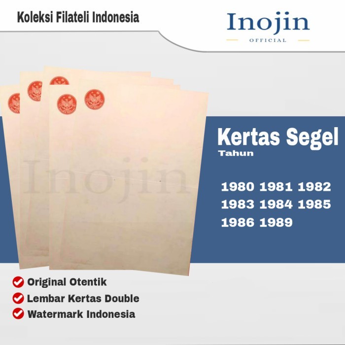 

Kertas Segel Tahun 1980 1981 1982 1983 1984 1985 1986 1989 Original