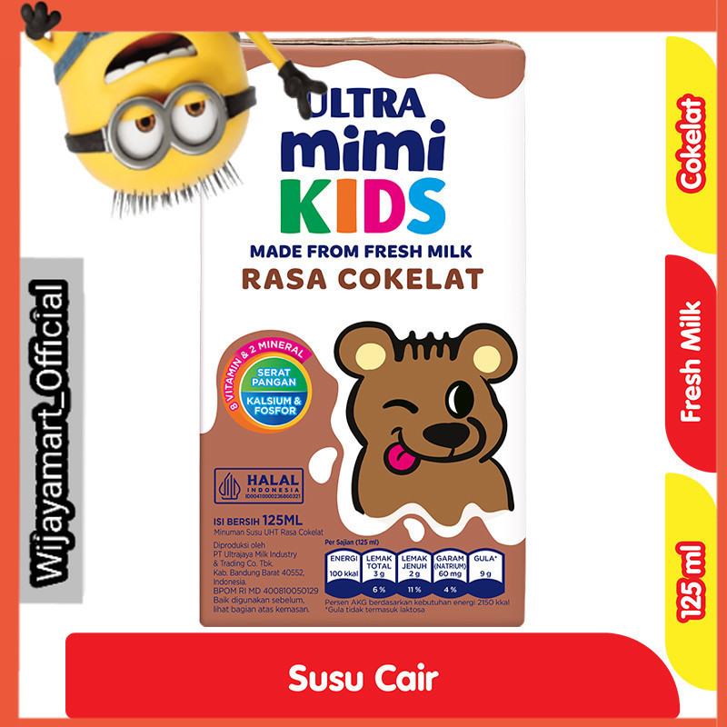 

Ultra Mimi Kids Susu UHT Cokelat Kotak 125 ml