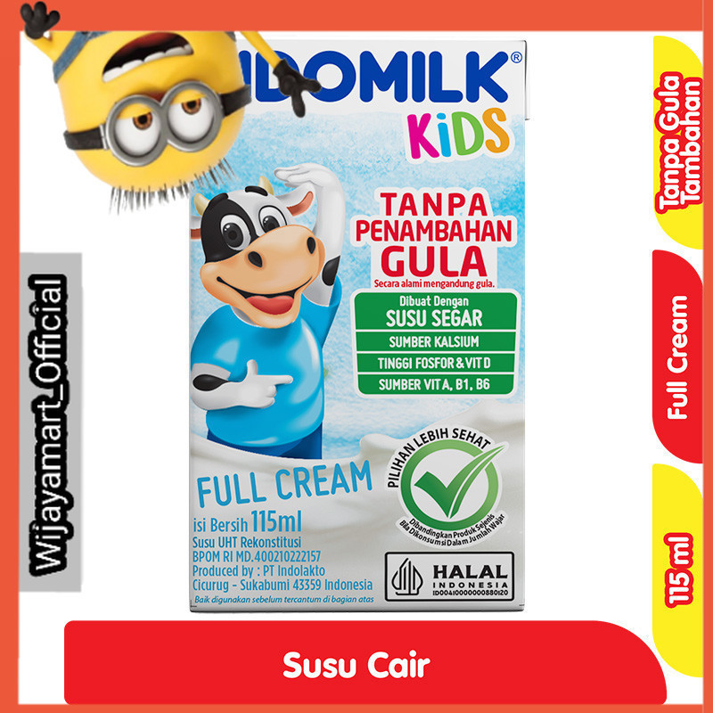 

Indomilk Kids Susu UHT Full Cream Tanpa Tambahan Gula Kotak 115 ml