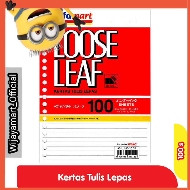 

Alfamart Kenko Loose Leaf Kertas Binder A5-100