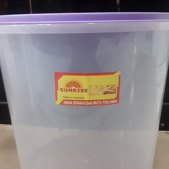 Toples Bulat Plastik Bening/Toples Kerupuk/Toples Jumbo Sunrise 16L