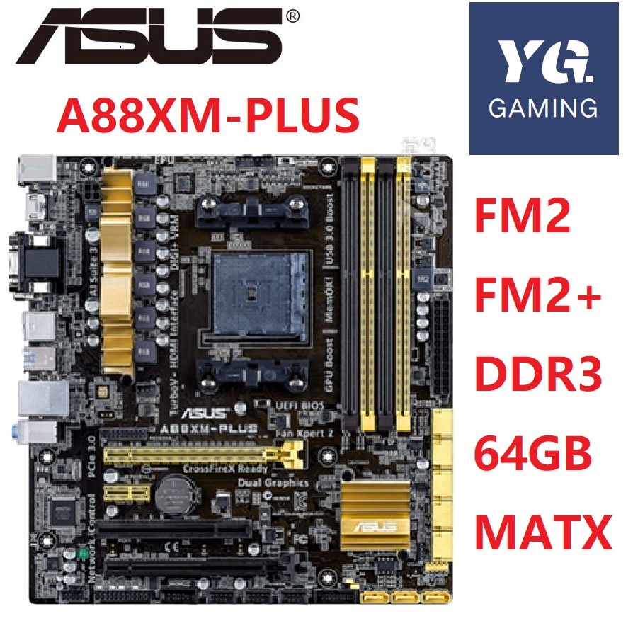 Asus A88XM-PLUS Desktop Papan Utama AMD A88X a68 a55 a58 Socket FM2 FM2+ DDR3 64GB |D89F4642|