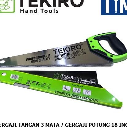 (Tekiro) Gergaji Kayu 3 Mata 18"