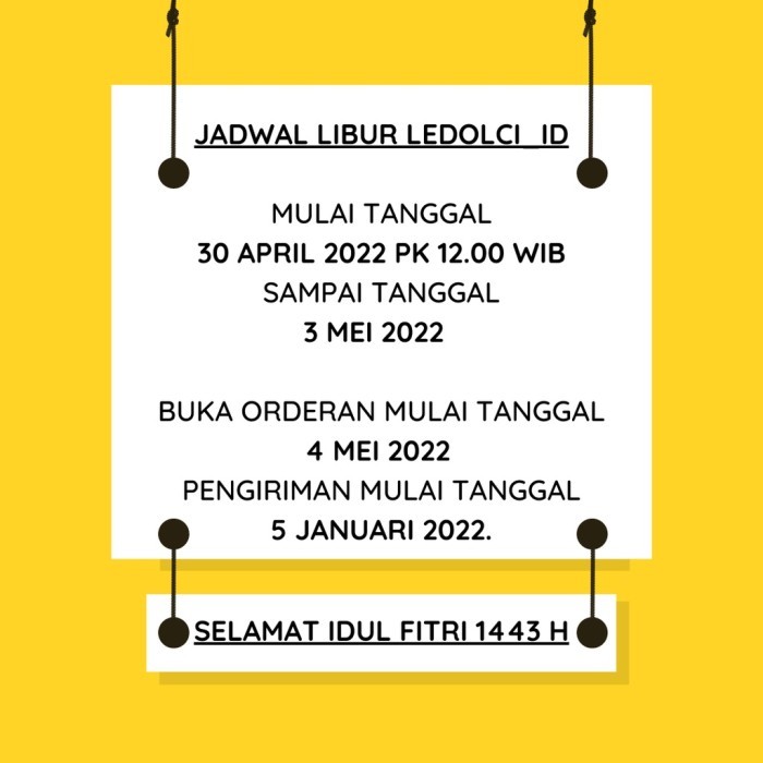 

*#*#*#*#] JADWAL LIBUR IDUL FITRI 2022 LEDOLCI_ID