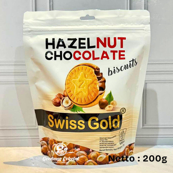 

BOOM SALE Swiss Gold Hazelnut Biscuit Biskuit Hazelnut Milk White Chocolate 200g