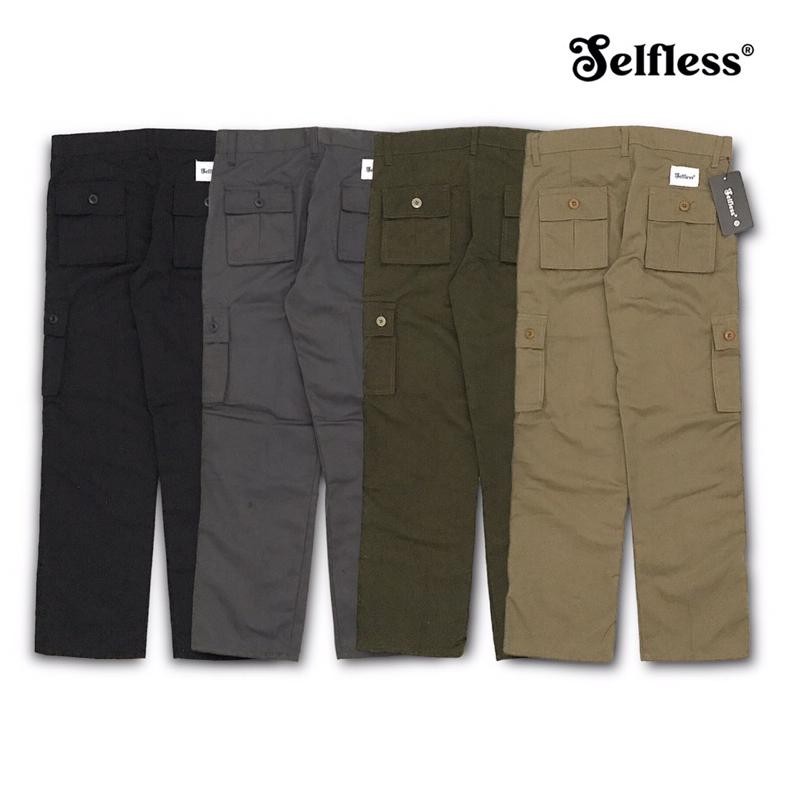 PROMO Selfless - Celana Cargo Panjang Reguler Straight Loose Fit Standar Pria Cargo Kargo Tactical K