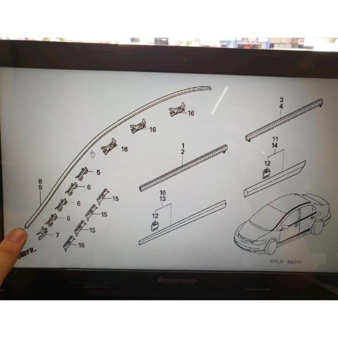 Karet List Roof Atap Bagian Atas Samping Kaca Depan Civic Fd Fd1 Fd2