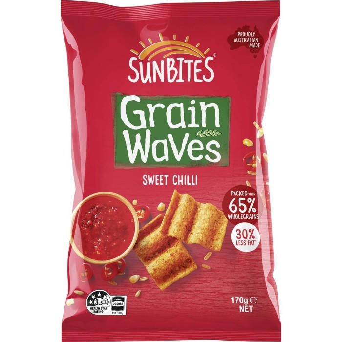 

MURAH Sunbites Grain Waves Wholegrain Chips Sweet Chilli 170g - Australia