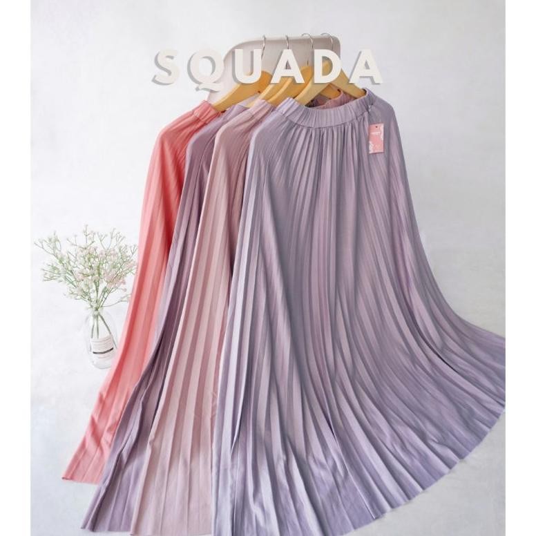 COD SQUADA - ROK PLISKET PREMIUM A Line Mayung 18 warna lengkap Hitam Putih Navy Pastel Coklat Milo 