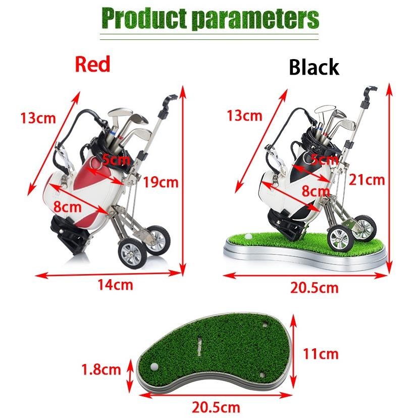 Tas Golf Mini Troli Golf dengan Dudukan Tempat Pena / Aksesori Desktop Kreatif / Hadiah Golf