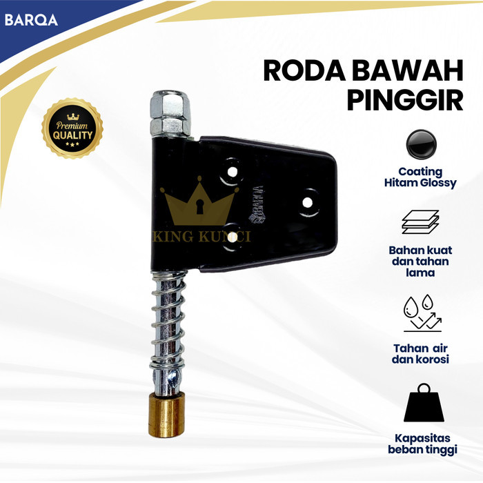 Roda bawah pinggir hitam pintu garasi sliding kayu alumnium BARQA komponen pintu garasi sliding kuat