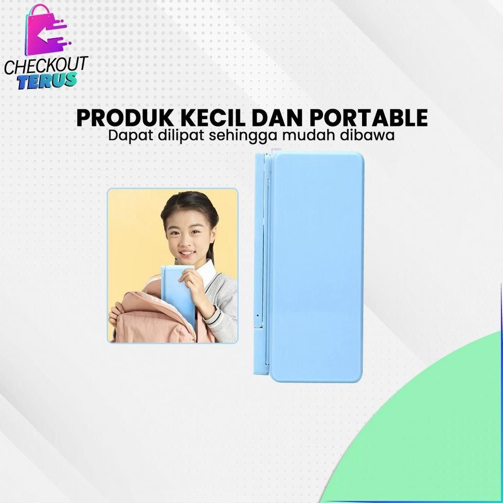 

lij-56 CT A73 Tempat Pensil 2IN1 Multifungsi Pencil Case Book Holder Kotak Pensil Lipat dengan Tatakan Buku dan Papan Tulis PraktisAnakSekolah Termurah