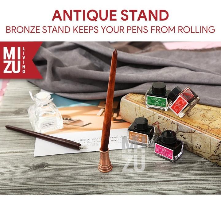 

rwe-45 MIZU BLACKLETTER Calligraphy Set Kaligrafi 1 Pen 11 Steel Nibs 4 Inks Pen Stand Terlaris